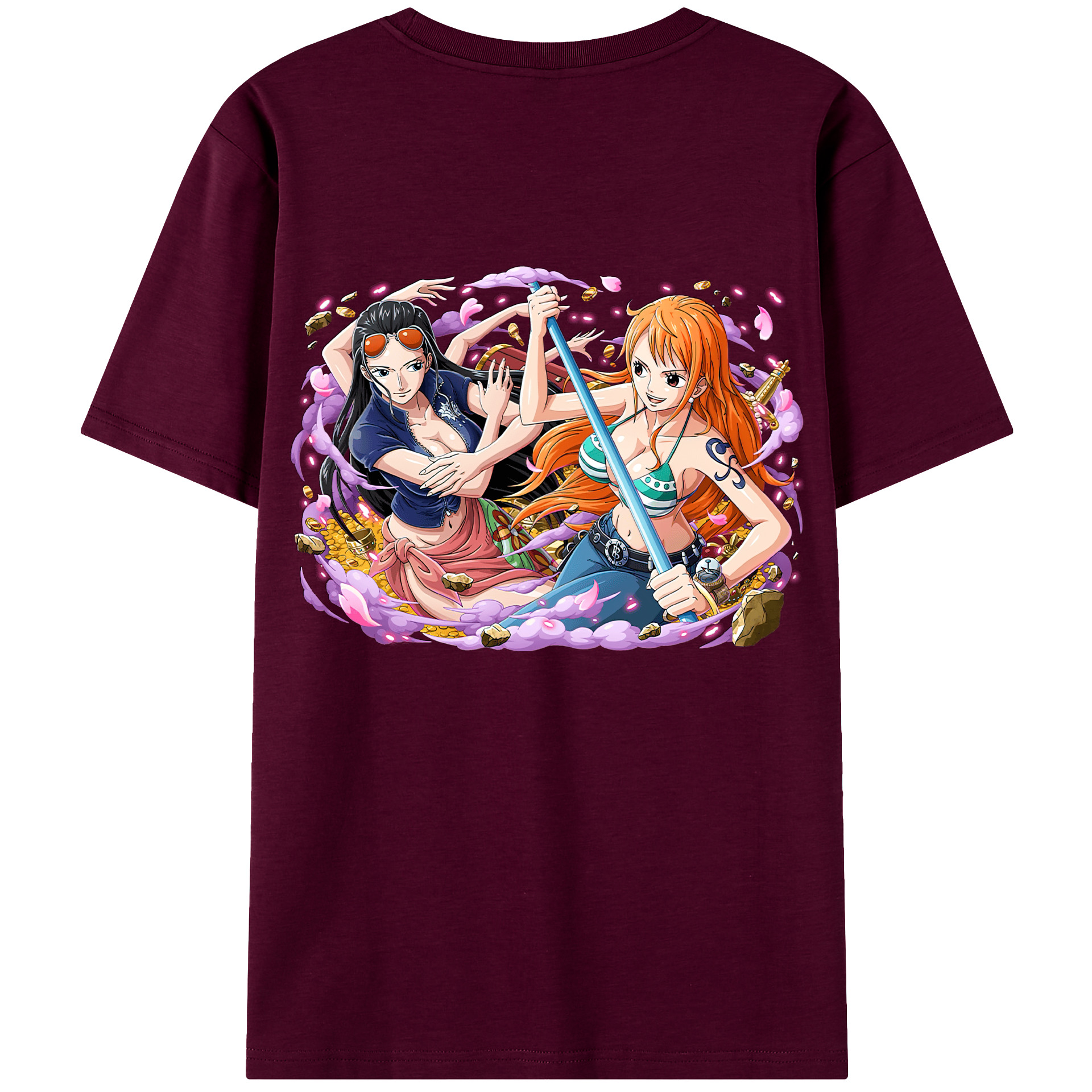 ワンピース ニコ・ロビン ONE PIECE Nico Robin レディース半袖Tシャツ(バックプリント)